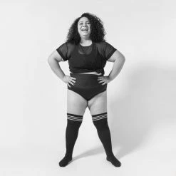 Rolling Over The Knee Socks - Striped Black/White (3 Sizes Available) Back In Stock