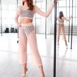 REV ACTIV Mesh Flow Pants - Beige Loungewear Bottoms