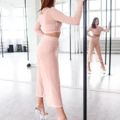 REV ACTIV Mesh Flow Pants - Beige Loungewear Bottoms