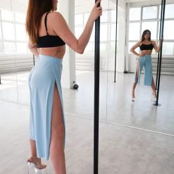 REV ACTIV Sensual Flow Pants (with Leg Slit) - Baby Blue 9 REV ACTIV Sensual Flow Pants (with Leg Slit) - Baby Blue