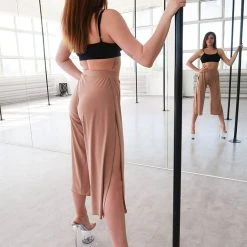 REV ACTIV Sensual Flow Pants (with Leg Slit) - Coffee Loungewear Bottoms 9 REV ACTIV Sensual Flow Pants (with Leg Slit) - Coffee Loungewear Bottoms