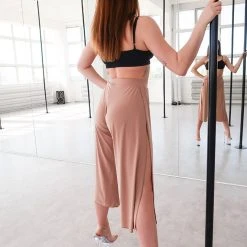 REV ACTIV Sensual Flow Pants (with Leg Slit) - Coffee Loungewear Bottoms 10 REV ACTIV Sensual Flow Pants (with Leg Slit) - Coffee Loungewear Bottoms