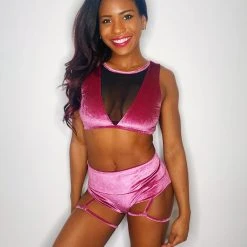 All Pole Wear Shimmy & Sparkle New York Pin Up Shorts - Dusty Pink 7 All Pole Wear Shimmy & Sparkle New York Pin Up Shorts - Dusty Pink