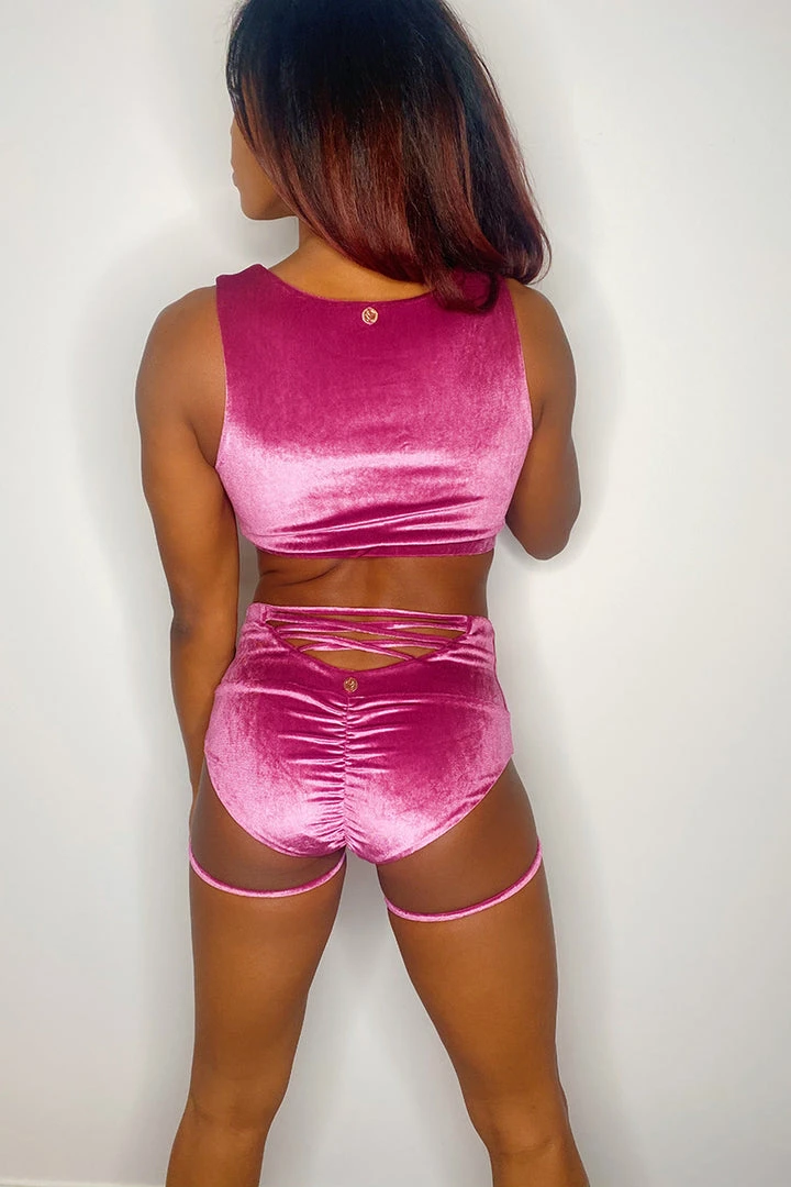 All Pole Wear Shimmy & Sparkle New York Pin Up Shorts - Dusty Pink 1 All Pole Wear Shimmy & Sparkle New York Pin Up Shorts - Dusty Pink