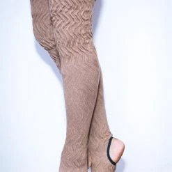 Rolling Cable Knit Thigh High Leg Warmers With Stirrups - Oatmeal Accessories 15 Rolling Cable Knit Thigh High Leg Warmers With Stirrups - Oatmeal Accessories