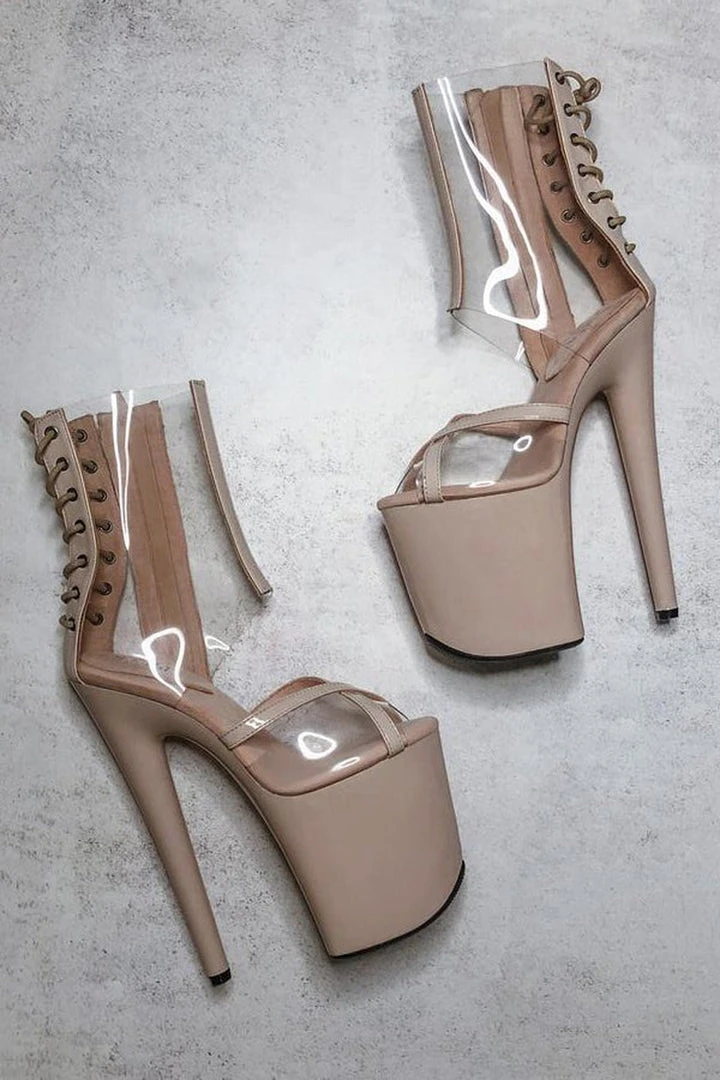 Hella Heels King Hybrid 8inch Boots - Stripped Shoes 2 Hella Heels King Hybrid 8inch Boots - Stripped Shoes