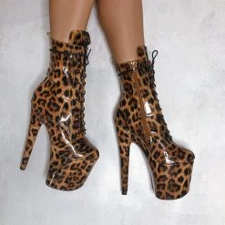 Hella Heels EmpireKicks 8inch Booties - Leopard Shoes
