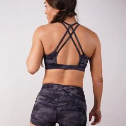 Off The Pole Lifestyle Sports Bra - Black Camouflage