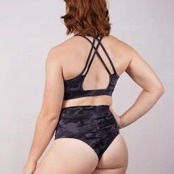 Off The Pole Lifestyle Sports Bra - Black Camouflage