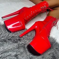 Hella Heels LipKit 8inch Boots - Cherry Pie