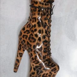 Shoes Hella Heels EmpireKicks 7inch Booties - Leopard