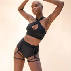 Most Loved Lunalae Olivia High Waisted Garter Shorts - Recycled Black 13 Most Loved Lunalae Olivia High Waisted Garter Shorts - Recycled Black