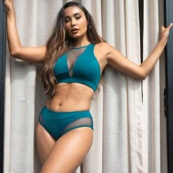 Lunalae Midnight Low Waisted Bottoms - Recycled Teal All Pole Wear