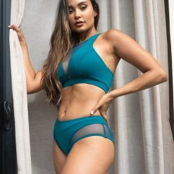 Lunalae Midnight Low Waisted Bottoms - Recycled Teal All Pole Wear