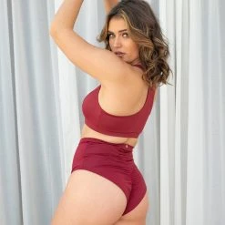 All Pole Wear Lunalae High Leg Bottoms - Wine