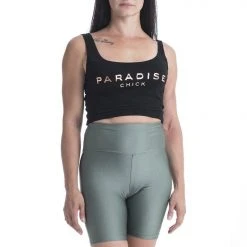 Paradise Chick Biker Shorts - Army Green