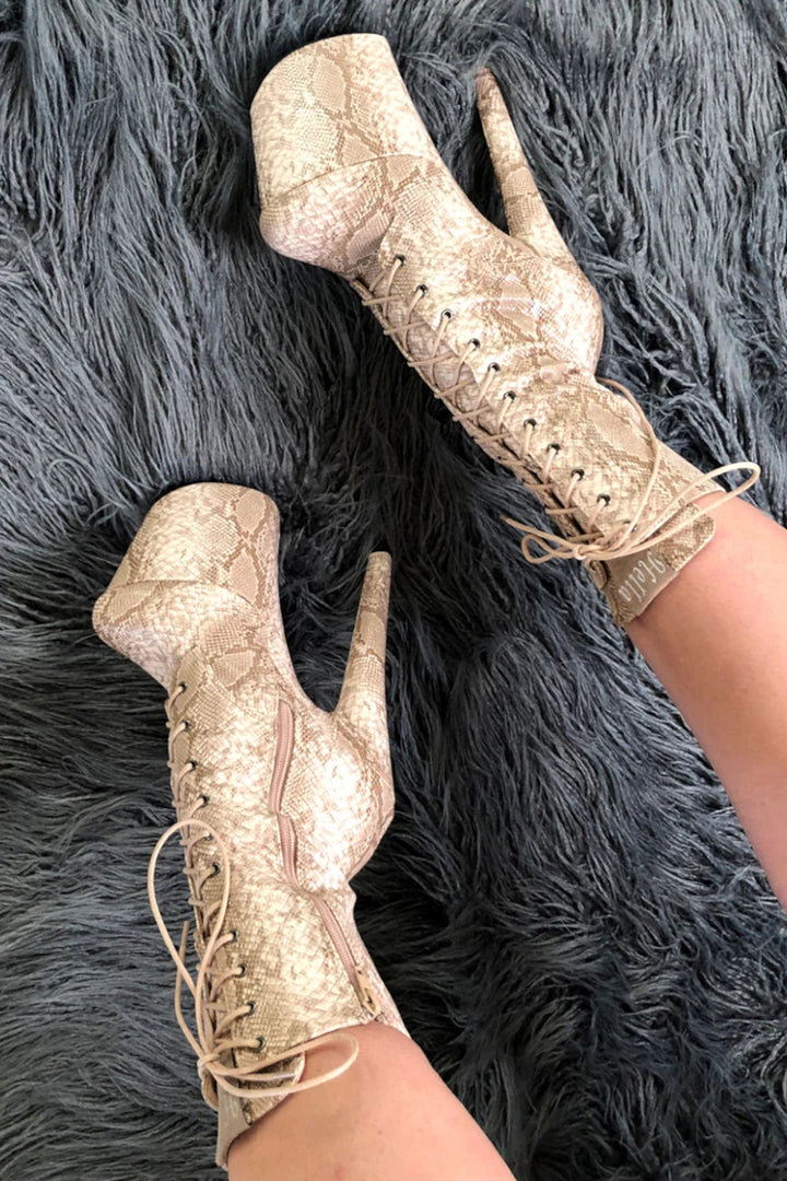 Hella Heels Milksnake Boots - 8inch 3 Hella Heels Milksnake Boots - 8inch