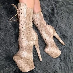 Shoes Hella Heels Milksnake Boots - 7inch