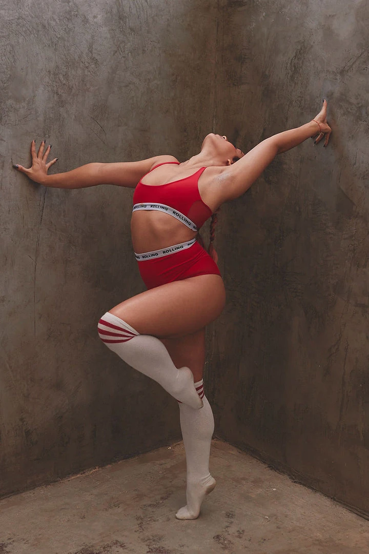 Rolling Alpha High Waisted Hot Pants - Red 5 Rolling Alpha High Waisted Hot Pants - Red