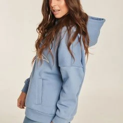 Paradise Chick Pole Dancer Hoodie - Dusty Blue Loungewear Tops