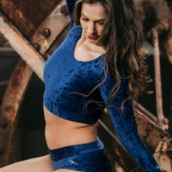 Dragonfly Pavi Crop Top - Velvet Blue