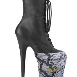 Pleaser USA Shoe Protectors - White Snake Print