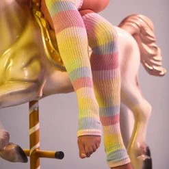 Rolling Thigh High Leg Warmers With Stirrups - Pony Striped (2 Sizes) Accessories 11 Rolling Thigh High Leg Warmers With Stirrups - Pony Striped (2 Sizes) Accessories