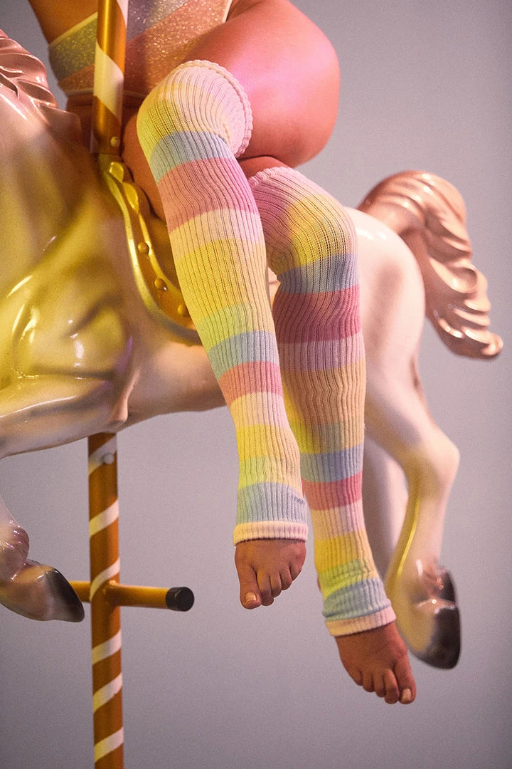 Rolling Thigh High Leg Warmers With Stirrups - Pony Striped (2 Sizes) Accessories 5 Rolling Thigh High Leg Warmers With Stirrups - Pony Striped (2 Sizes) Accessories