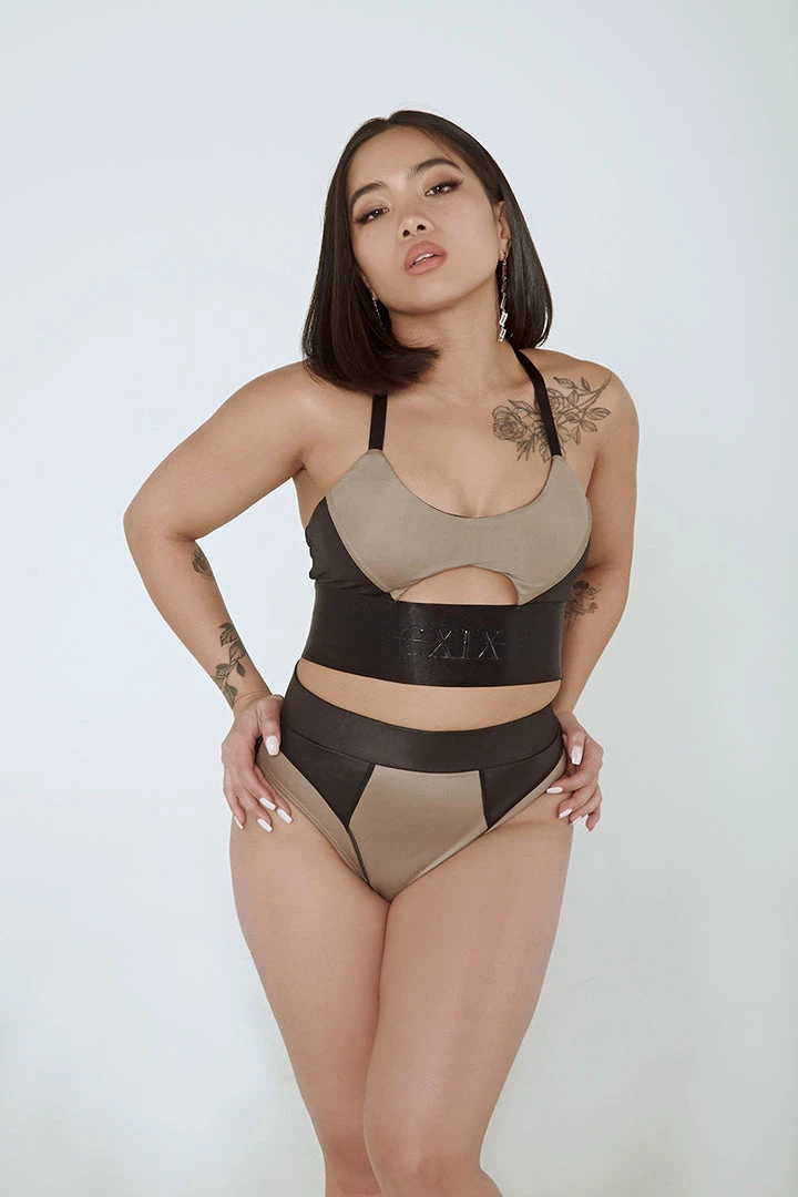 Creatures Of XIX Riding Solo Sports Bra - Black/Mink All Pole Wear