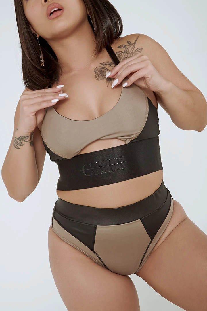 Creatures Of XIX Riding Solo High Waist Bottoms - Black/Mink All Pole Wear 11 Creatures Of XIX Riding Solo High Waist Bottoms - Black/Mink All Pole Wear