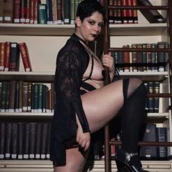 Rolling Over The Knee Transparent Banded Socks - Black (3 Sizes Available) Accessories