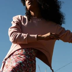 Rolling Garter Sweatshirt - Rosé