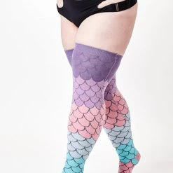 Rolling Over The Knee Socks - Mermaid (3 Sizes Available)