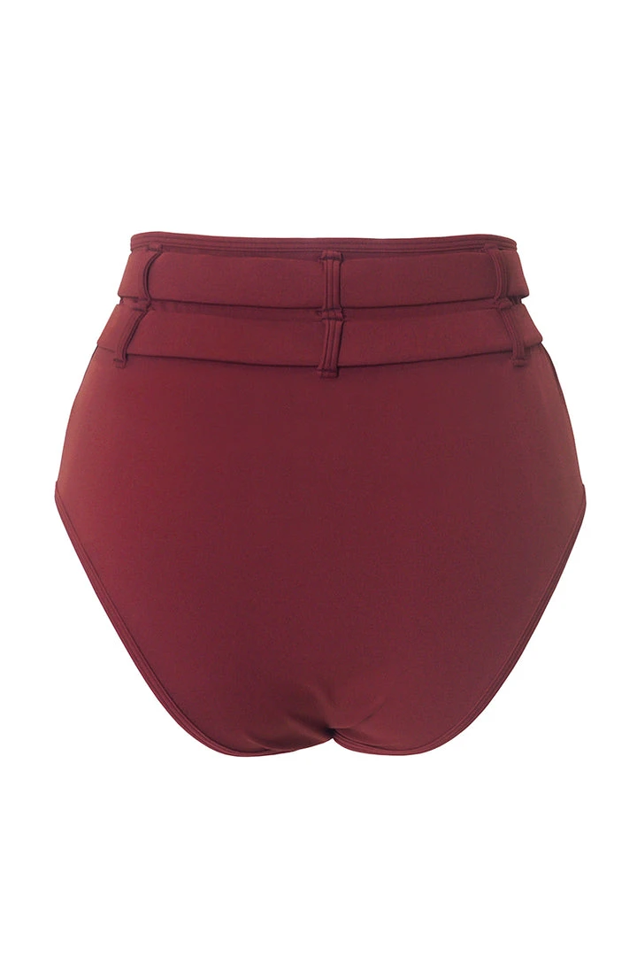 Hamade Activewear High Waisted Buckle Bottoms - Brick Red 5 Hamade Activewear High Waisted Buckle Bottoms - Brick Red