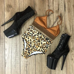 All Pole Wear Pole Addict High Waisted Shorts - Sunrise Leopard