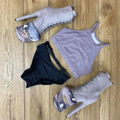 Pleaser USA Shoe Protectors - Blue Snake Print Shoes