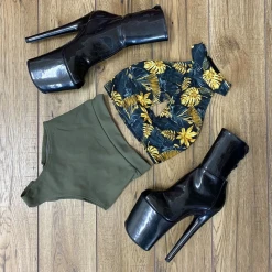 Lunalae Aliza High Waist Bottoms - Recycled Khaki All Pole Wear 9 Lunalae Aliza High Waist Bottoms - Recycled Khaki All Pole Wear