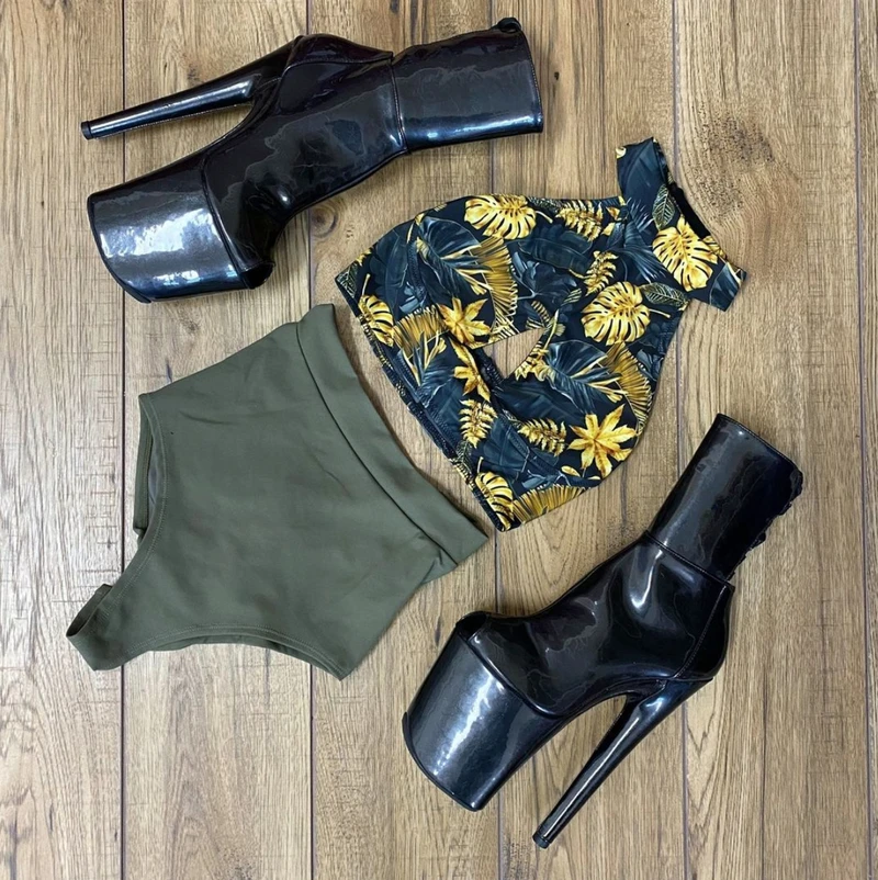 Lunalae Aliza High Waist Bottoms - Recycled Khaki All Pole Wear 4 Lunalae Aliza High Waist Bottoms - Recycled Khaki All Pole Wear