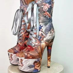 Hella Heels Renaissance Open Toe 7inch Boots - Stairway To Heaven 6 Hella Heels Renaissance Open Toe 7inch Boots - Stairway To Heaven