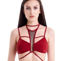 Hamade Activewear Strappy Halter Neck Top - Brick Red All Pole Wear