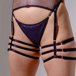 Sorte Temptation Garter Belt - Blue Shine Accessories 13 Sorte Temptation Garter Belt - Blue Shine Accessories