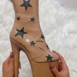 Hella Heels Save A Horse 8inch Boots - Tan Shoes