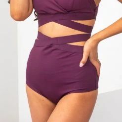 Lunalae Tara High Waisted Bottoms - Recycled Mulberry 6 Lunalae Tara High Waisted Bottoms - Recycled Mulberry