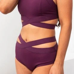 Lunalae Tara Low Waisted Bottoms - Recycled Mulberry Shorts 7 Lunalae Tara Low Waisted Bottoms - Recycled Mulberry Shorts