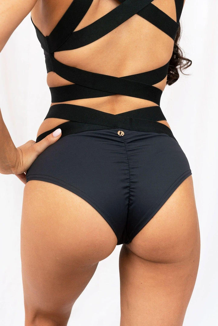 All Pole Wear Lunalae Tara Low Waisted Bottoms - Recycled Black 2 All Pole Wear Lunalae Tara Low Waisted Bottoms - Recycled Black