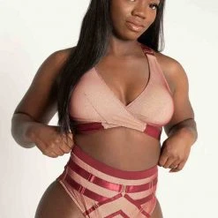 New In Tatiana Activewear Yuki Shorts - Burgundy Mesh