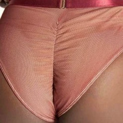 New In Tatiana Activewear Yuki Shorts - Burgundy Mesh