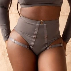 Tatiana Activewear Tokio Shorts - Charcoal All Pole Wear