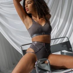 New In Tatiana Activewear Perla Top - Charcoal