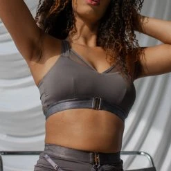 New In Tatiana Activewear Perla Top - Charcoal